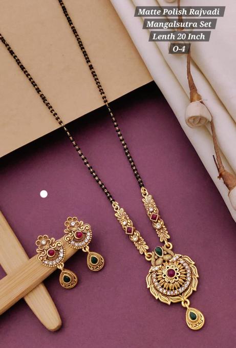 Matte polish rajvadi mangalsutra set lenth 20 inch O 4 Affordable artificial jwellery Surat
